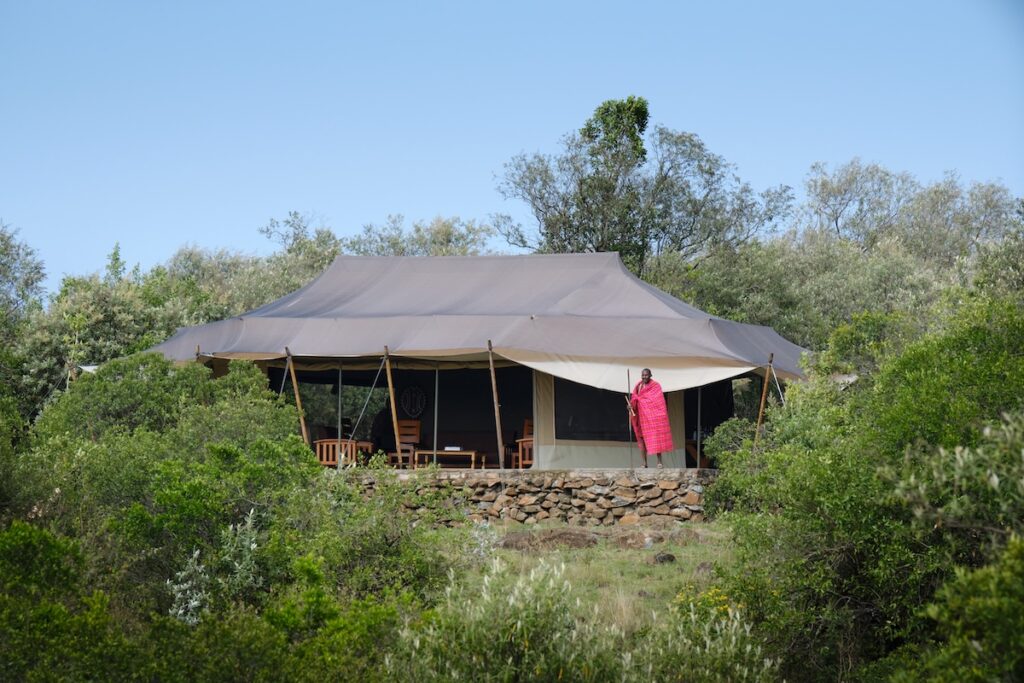 Ole at camp tented camp in the Maasai Mara