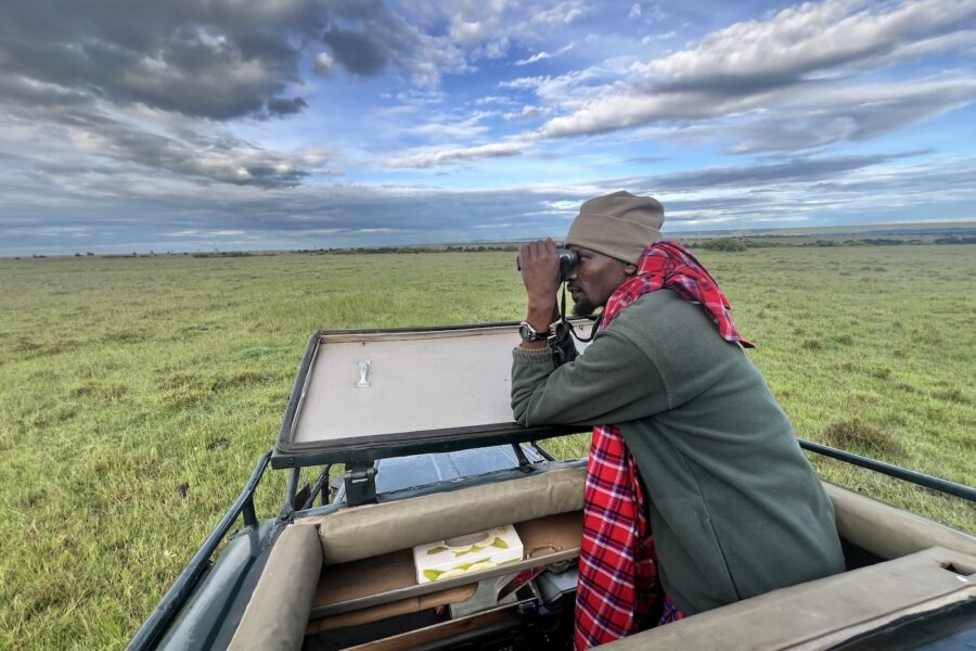 Moses Titimet Nampaso in Lemek Conservancy during a game drive