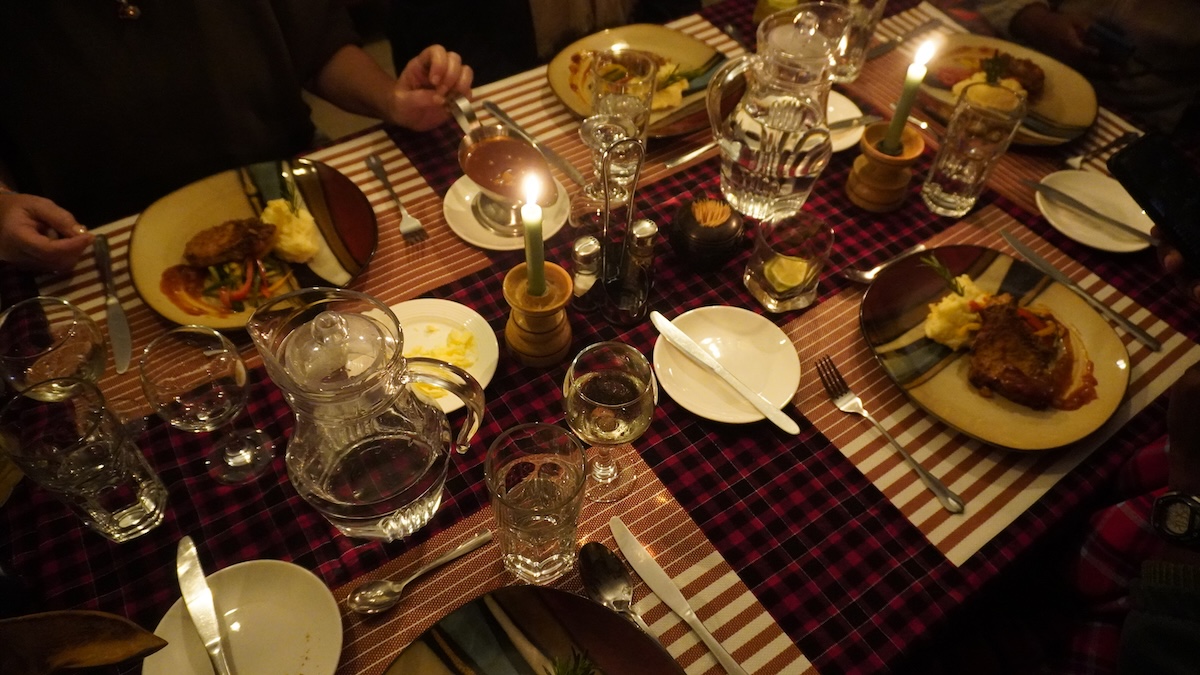 meal at Mattikoko Safari Camp