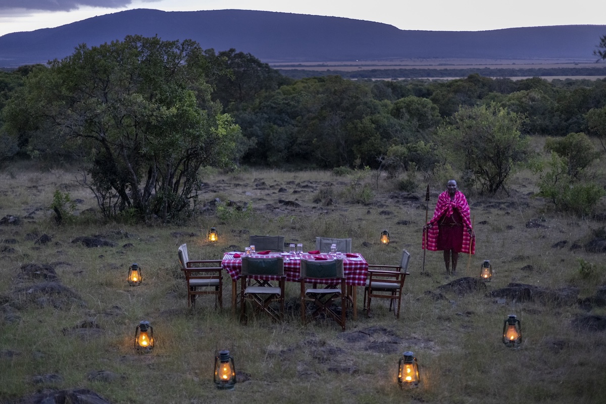 Bush dinner in Lemek Conservancy, Maasai Mara