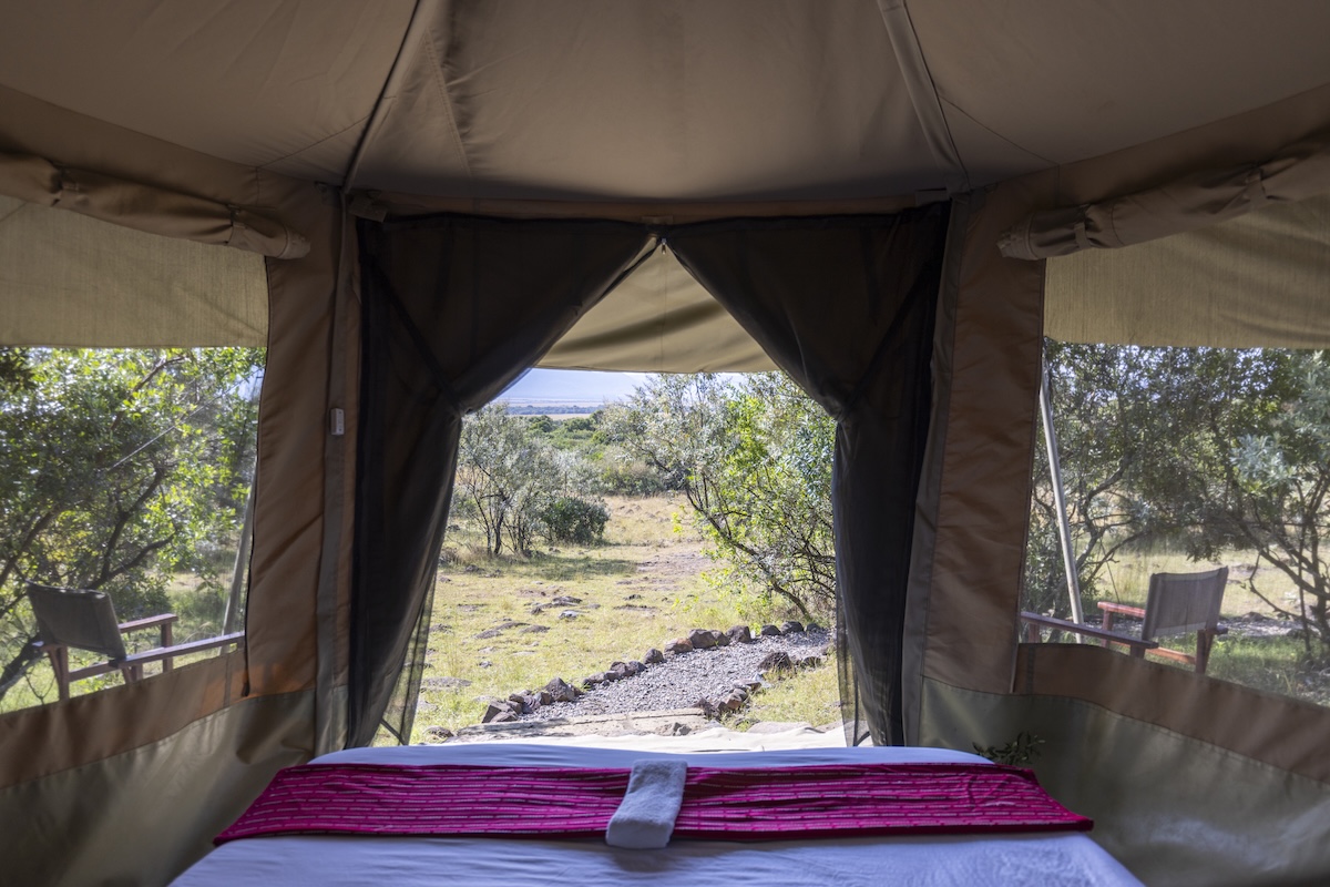 A safari tent at Mattikoko Safari Camp in Lemek Conservancy, Maasai Mara