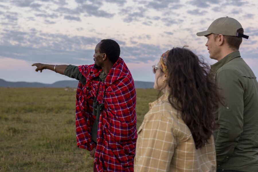 sundowners during game drive in Lemek Conservancy, Maasai Mara